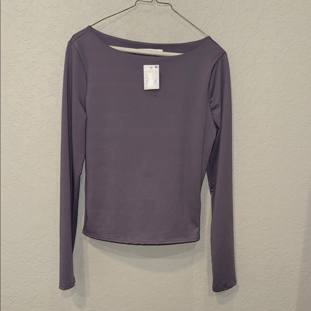 NWT Lush Purple Fitted Long Sleeve Crop Top